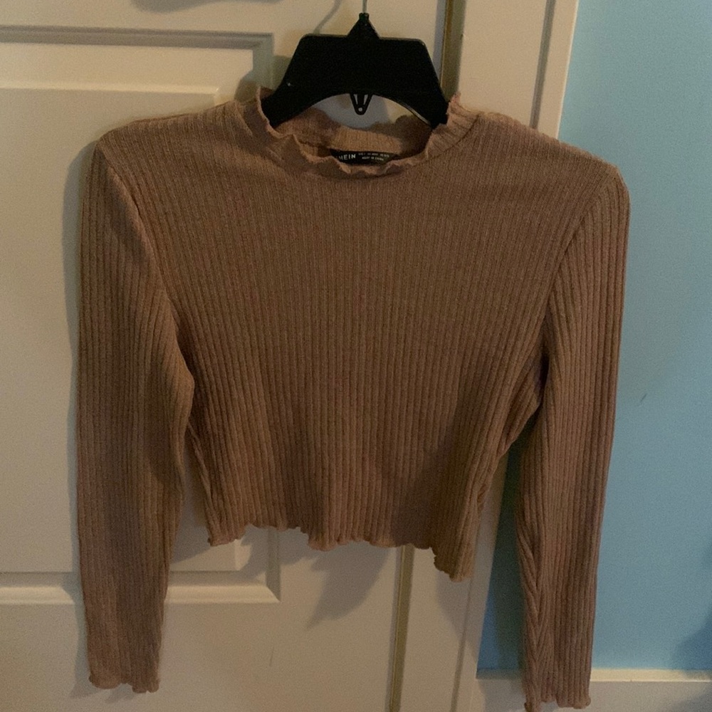 Long sleeve high neckline top